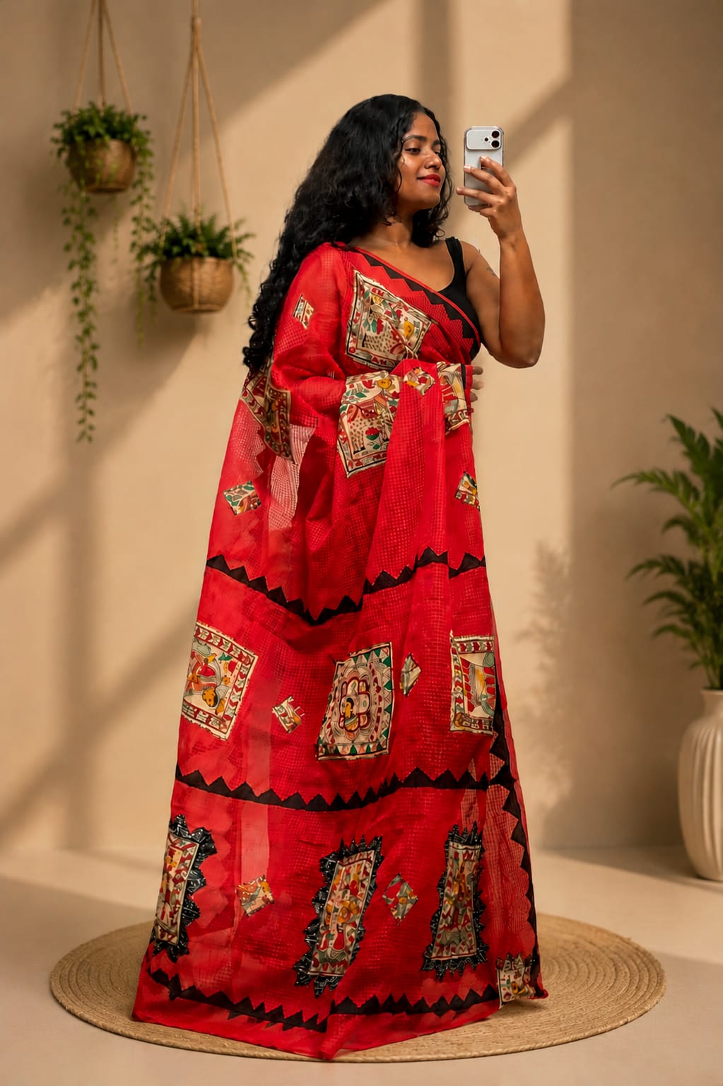 Appliqué Resham Kota Saree — Authentic handwoven Kota Doria Resham casual South Indian saree from Sringaram online boutique, ideal for lightweight daily luxury and professional office wear