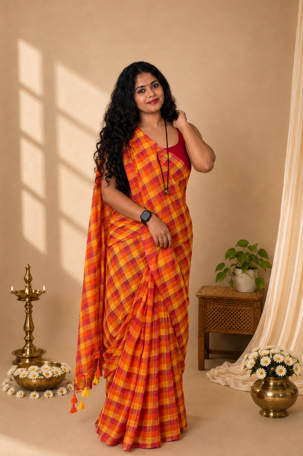 Khadi Mul Cotton Saree (Earthy Handloom) — Authentic handwoven Handspun Khadi Mul casual South Indian saree from Sringaram online boutique, ideal for lightweight daily luxury and professional office wear