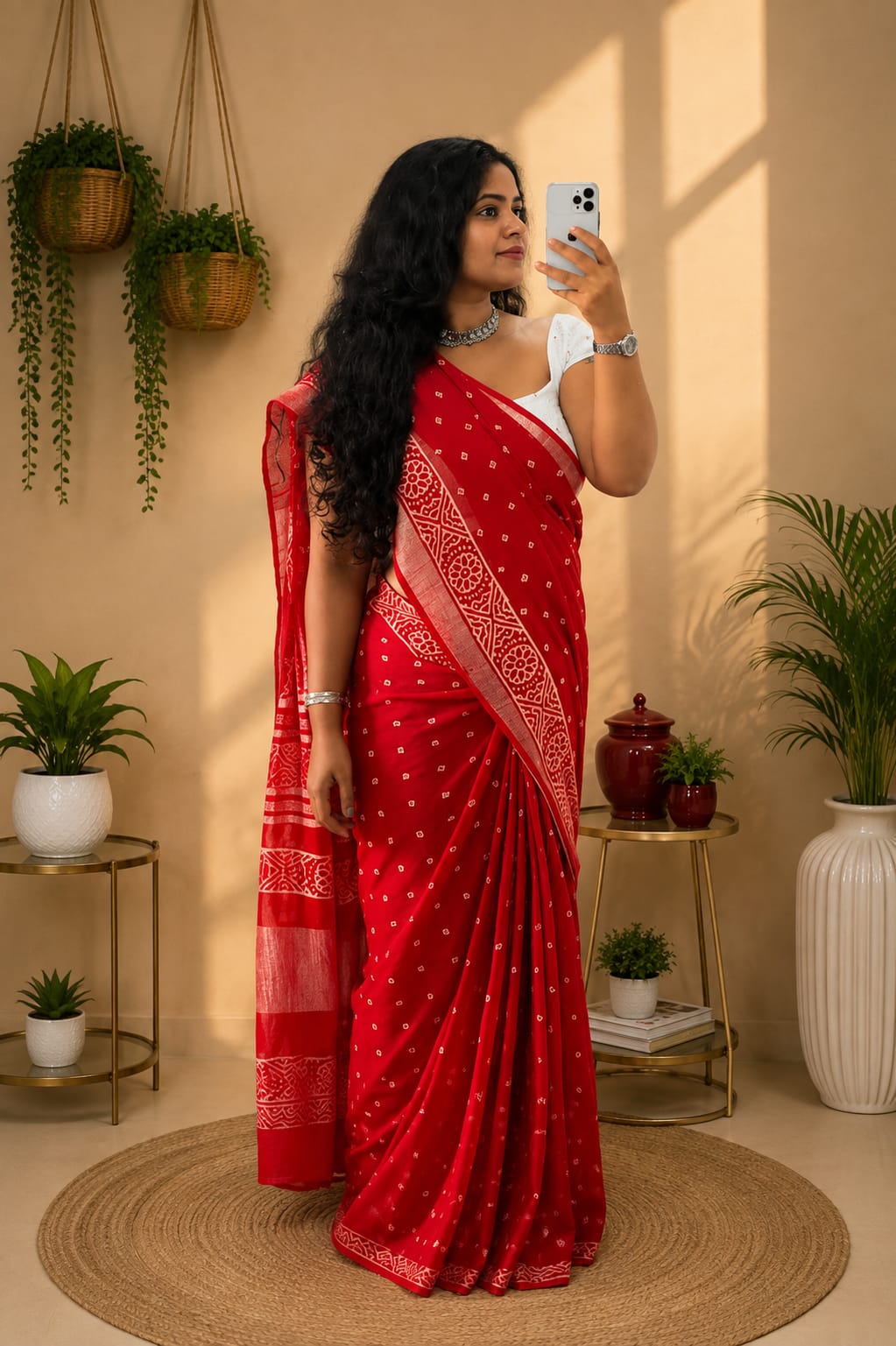 Linen Cotton Saree (Classic Drape) — Authentic handwoven Linen Cotton Handloom casual South Indian saree from Sringaram online boutique, ideal for lightweight daily luxury and professional office wear